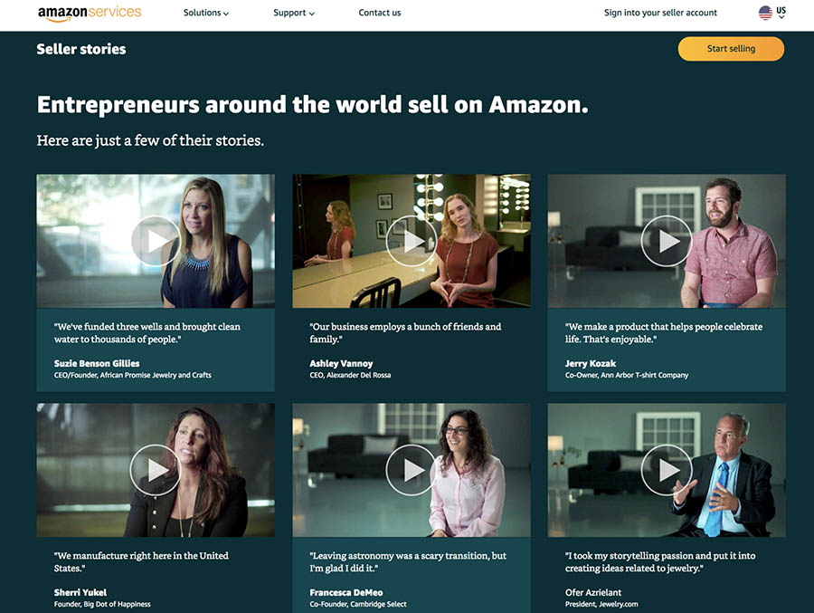 Amazon Services video testimonials.