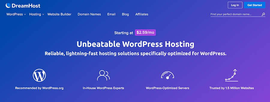 WordPress hosting at DreamHost.