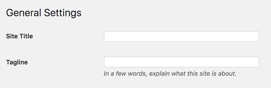 WordPress site title and tagline.