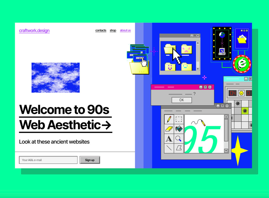 Diseño web nostalgia retro