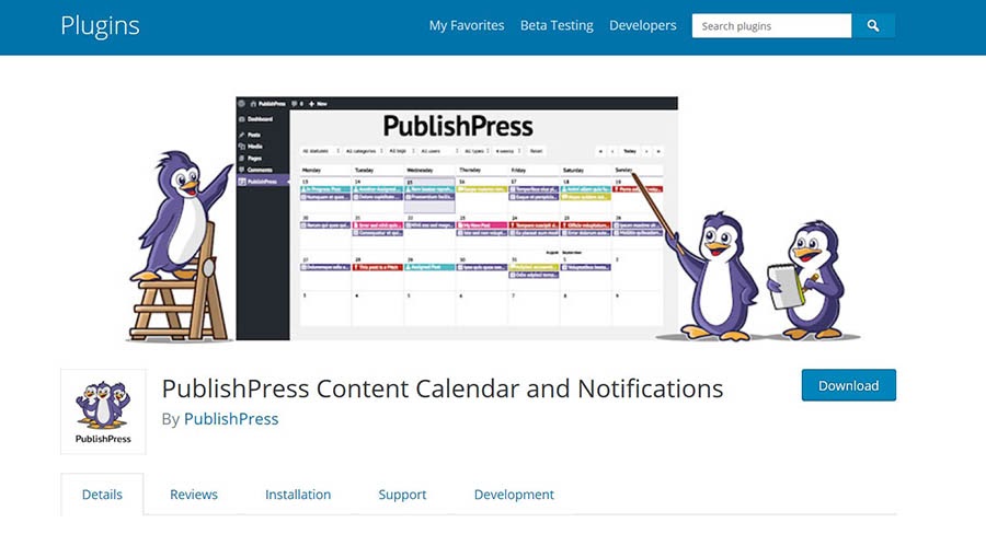 "The PublishPress Content Calendar and Notifications plugin.”