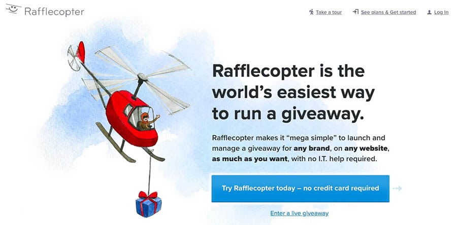 ‘The Rafflecopter giveaway app’.