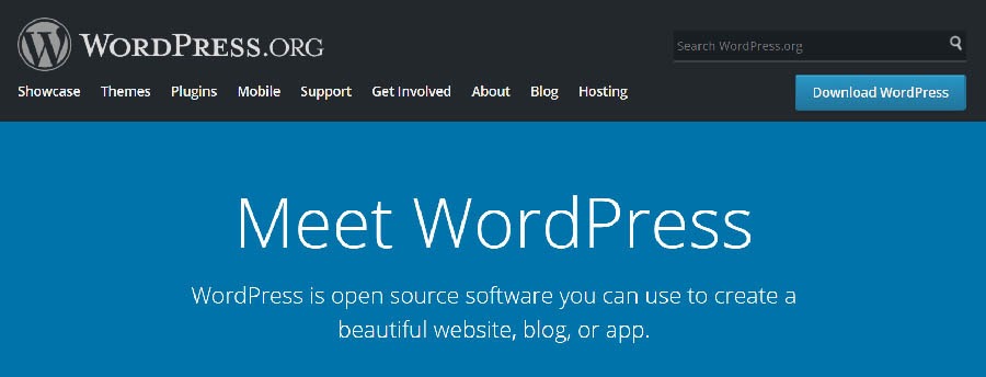 “The WordPress home page.”