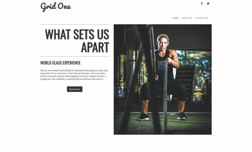 Grid One’s fitness layout.