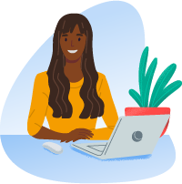 woman of color on laptop