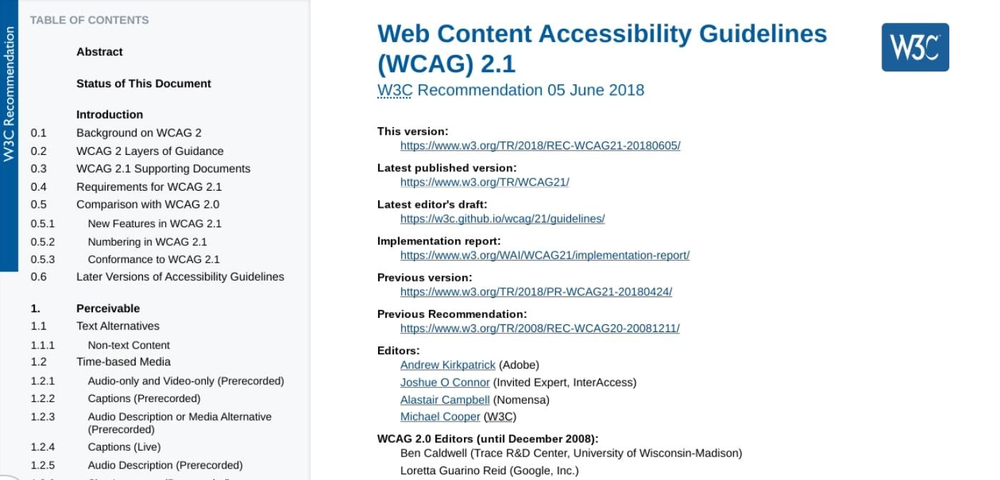 Las Directrices WCAG en el sitio web W3C.