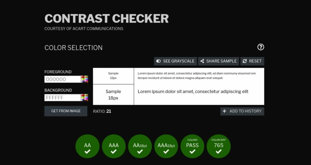 website contrast checker for accessibility