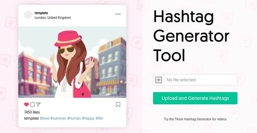 Influencer MarketingHub’s Instagram hashtag generator.