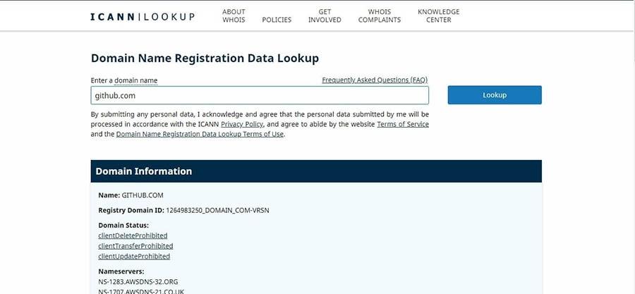 “The official ICANN lookup tool.”