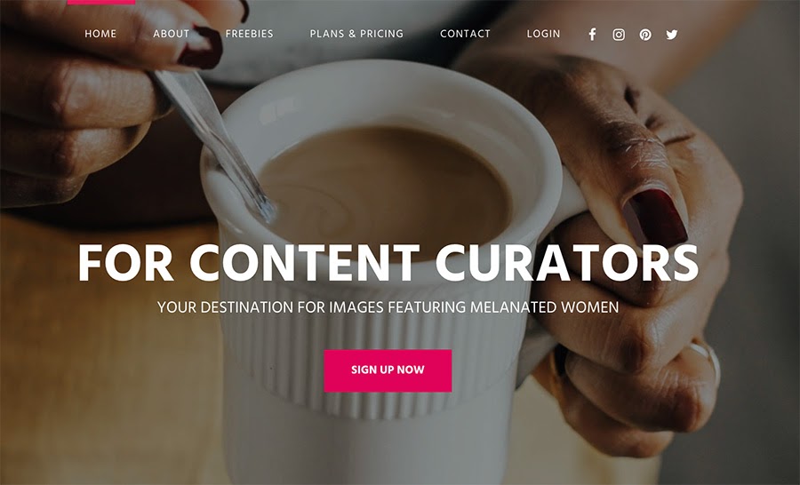 The createherstock.com home page.