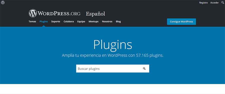 WordPress plugin page