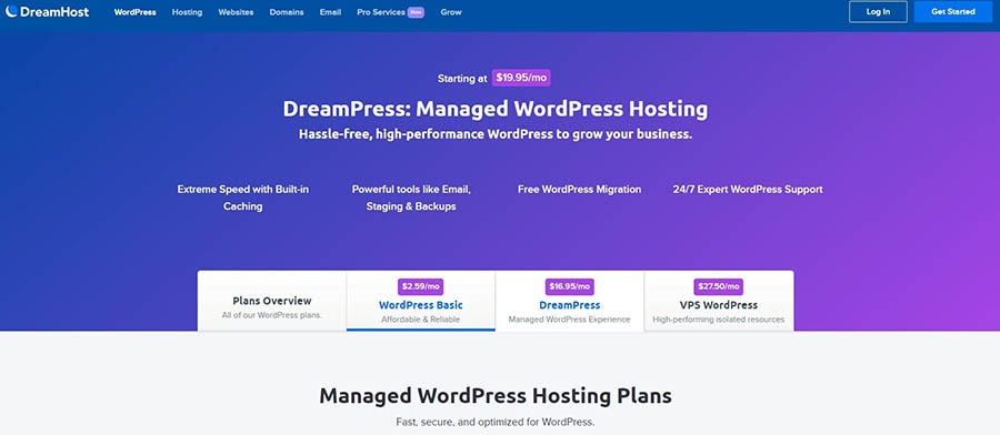 DreamHost managed WordPress hosting.