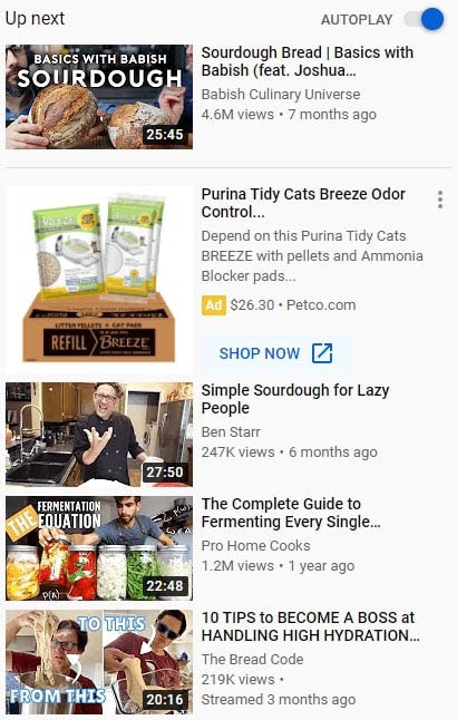YouTube’s suggested videos section