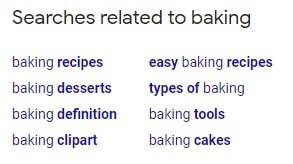 Google searches related to baking