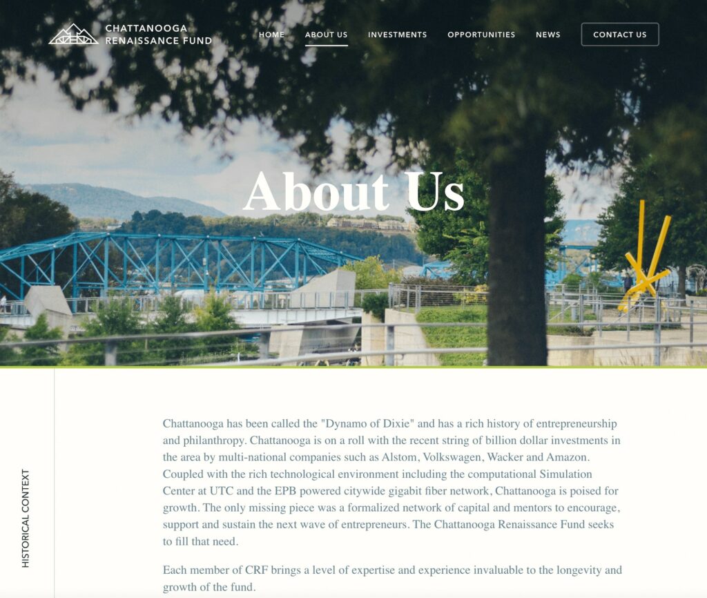 Chattanooga Renaissance Fund about us page