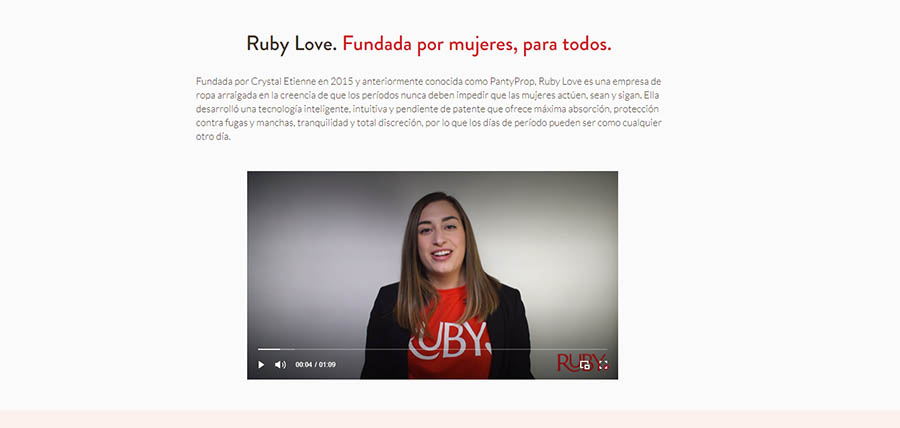 Alt-text: La página Sobre Nosotros de RubyLove