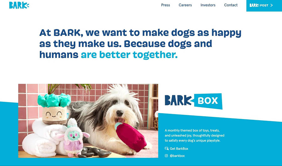página ‘Sobre Nosotros’ de Barkbox