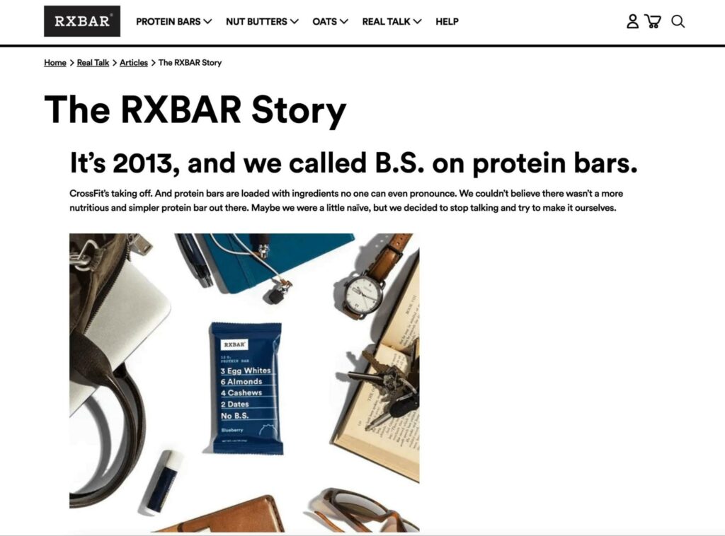 RXBAR About page