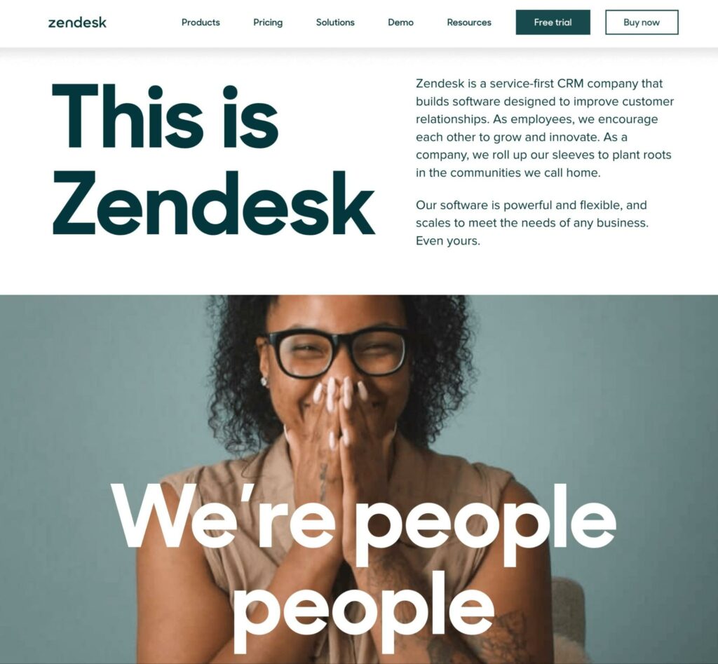 Zendesk About page
