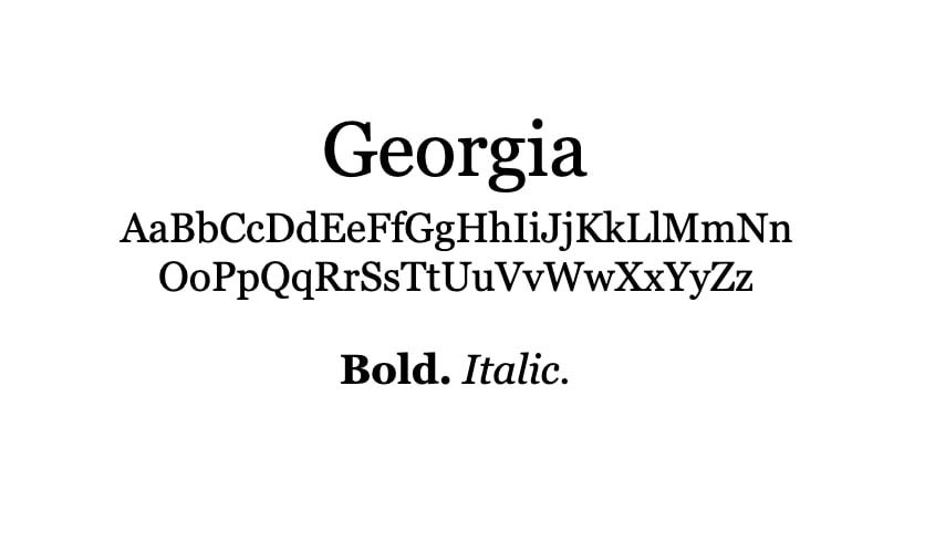 The Georgia font.