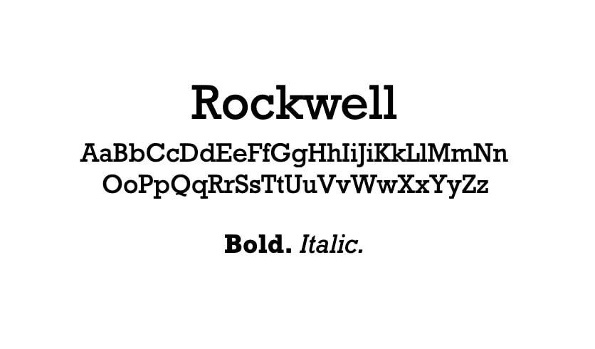 The Rockwell font.