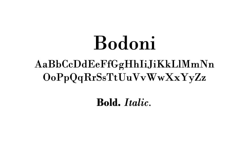 The Bodoni font.
