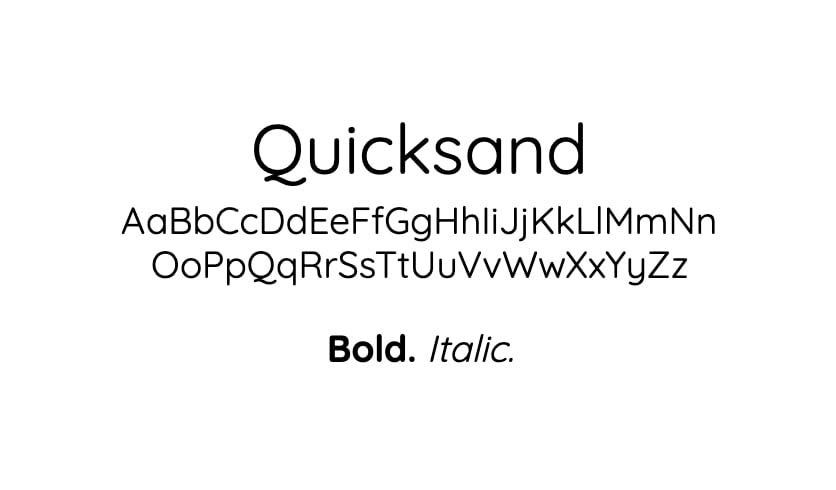 The Quicksand font.