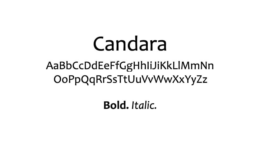 The Candara font.