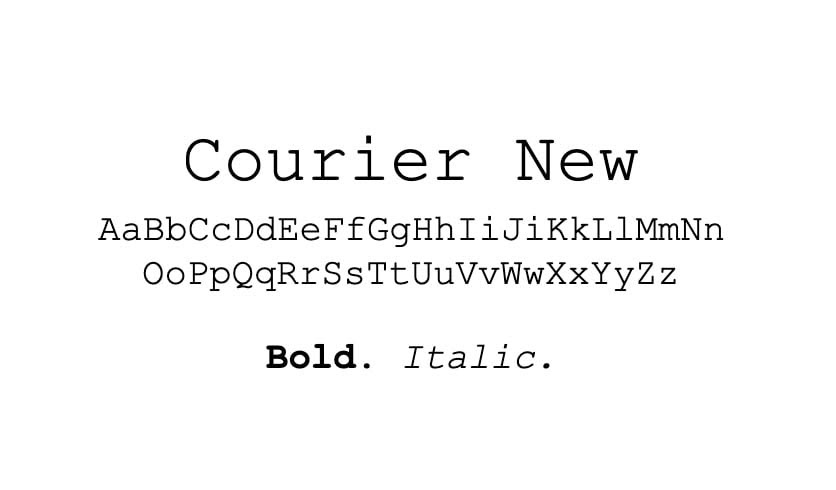The Courier New font.