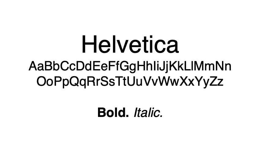 The Helvetica font.
