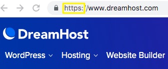 Dirección Dreamhost.com asegurada con https.