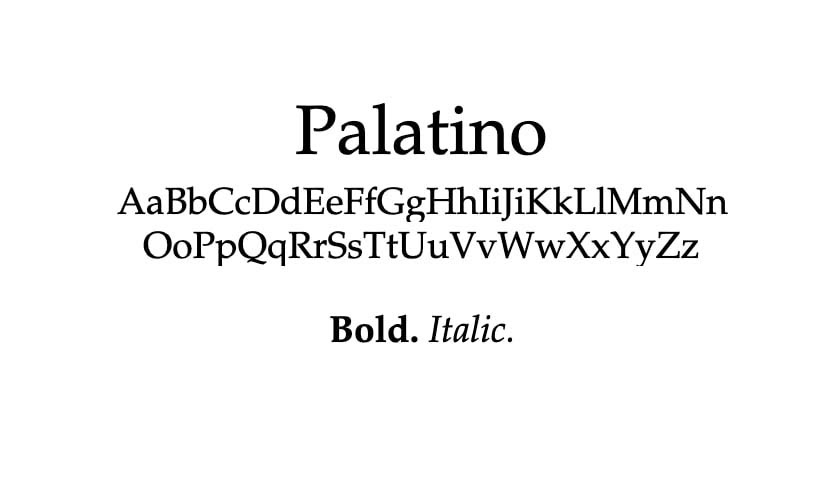 The Palatino font.