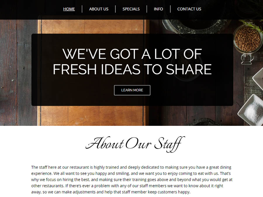 Previsualización de la plantilla elegida