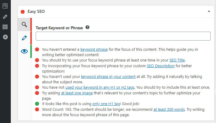 Ejemplo Optimización de SEO con Easy SEO
