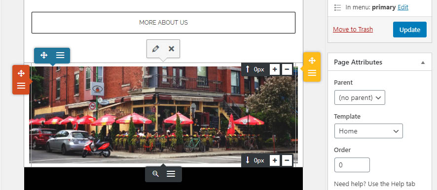 Sección sobre nosotros añadida con blocks
