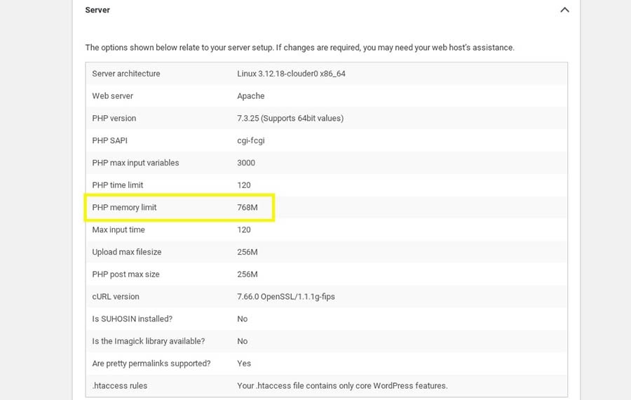 How to check your WordPress site’s PHP memory limit.