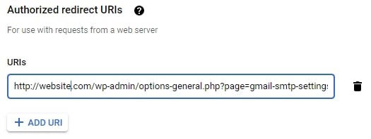 Adding an authorized redirect URL.