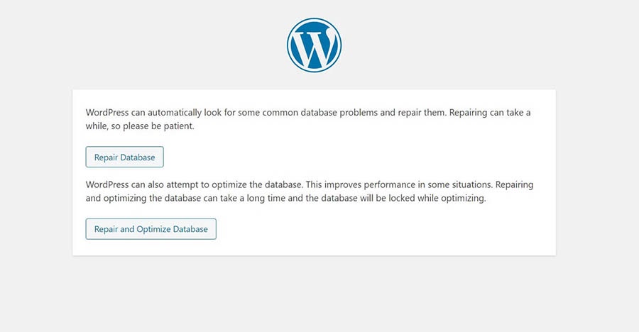 The WordPress database repair tool.