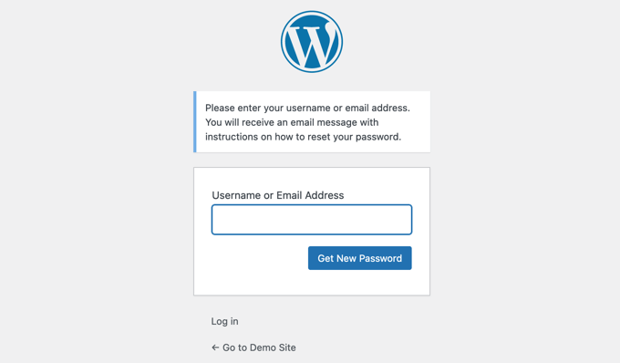 resetting your password in WordPress