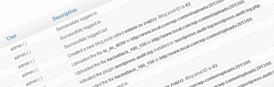 WP Security Update Logs plugin in WordPress