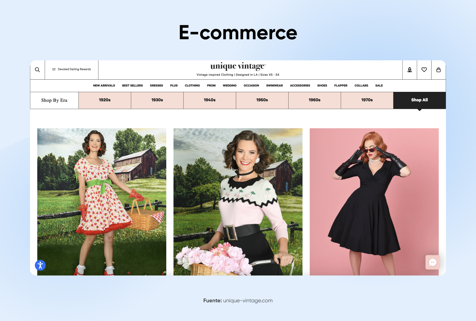 Elementos web de e-commerce
