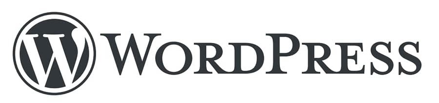 Una imagen blanco y negro del logo de WordPress.