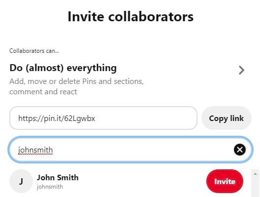 How to invite collaborators to a shared board.