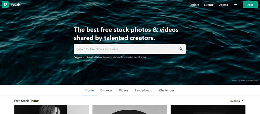 Un sitio que ofrece fotos de stock gratuitas.