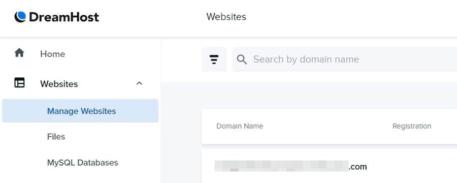 Managing your websites in DreamHost.
