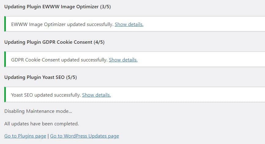 Updating plugins in WordPress