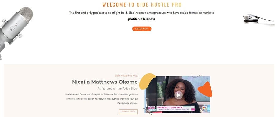 Side Hustle Pro homepage.