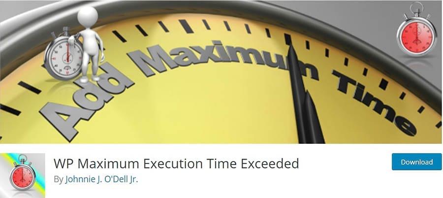 La página inicial del plugin WP Maximum Execution Time Exceeded.