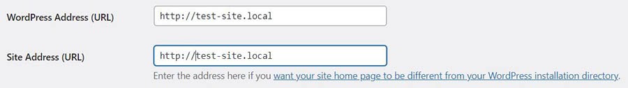 Accessing URL settings in WordPress.