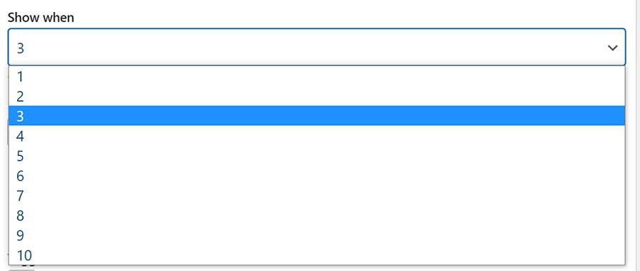 Deciding how many subheadings a post should include to display a table of contents.